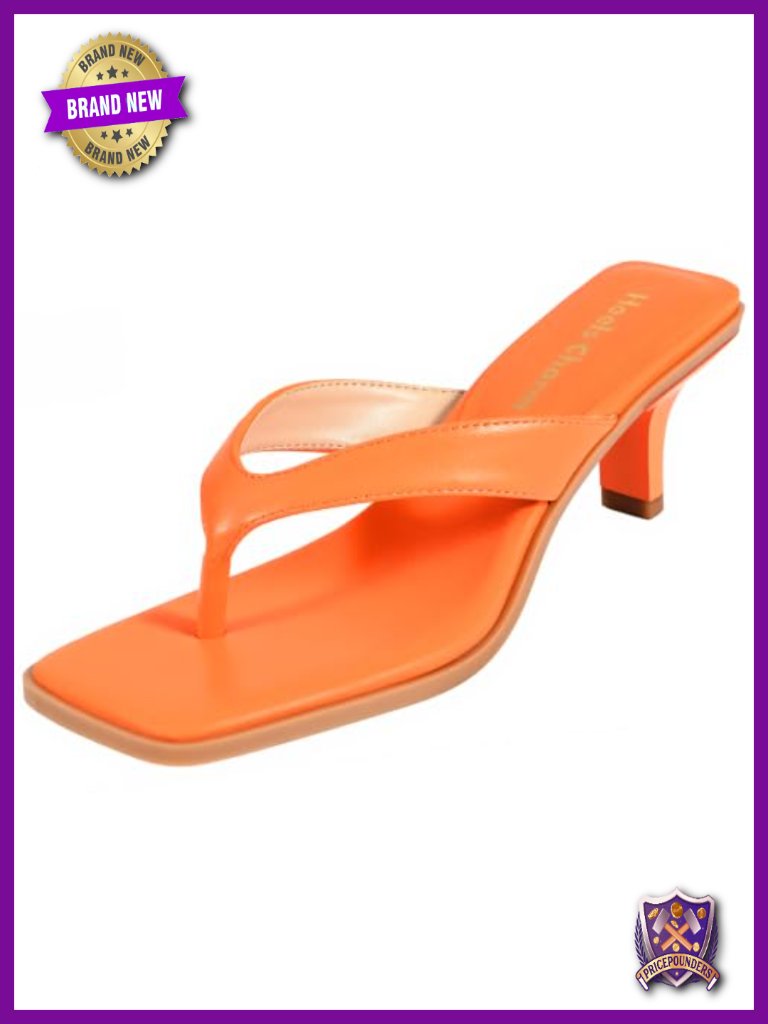 Kitten Heels Square Open Toe Flip Flop Sandals Heeled Sandal Slip On Dress